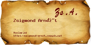 Zsigmond Arnót névjegykártya
